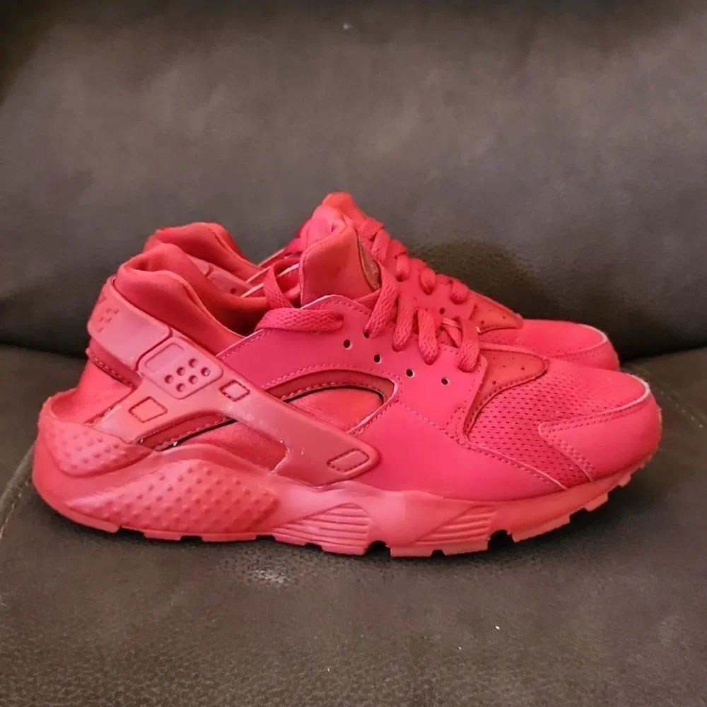 Nike Huarache Run Shoes Triple Red 6Y W8 M6